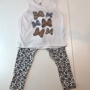 Disney 2 price set Animal Print Bows Tank Top & Leggings Top size Small Pants 5T